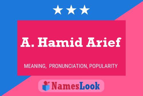 Affiche de nom A. Hamid Arief