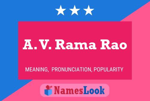 Affiche de nom A. V. Rama Rao