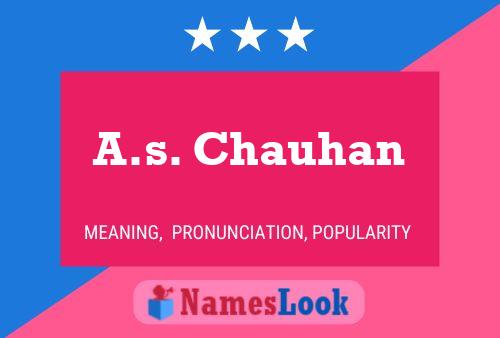 Affiche de nom A.s. Chauhan