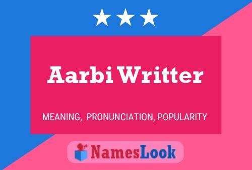 Affiche de nom Aarbi Writter