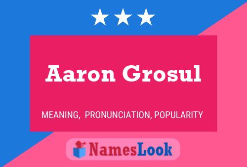 Affiche de nom Aaron Grosul