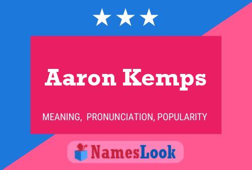 Affiche de nom Aaron Kemps