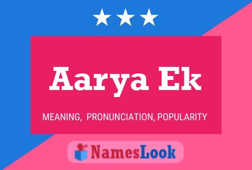 Affiche de nom Aarya Ek