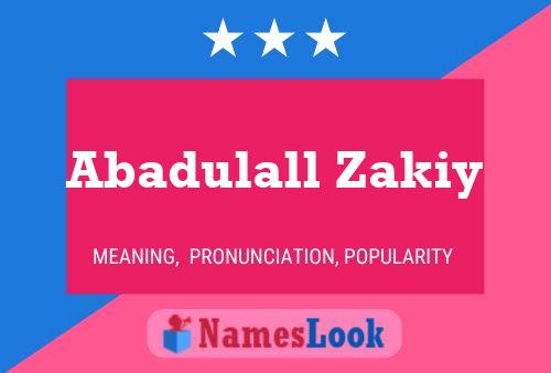 Affiche de nom Abadulall Zakiy