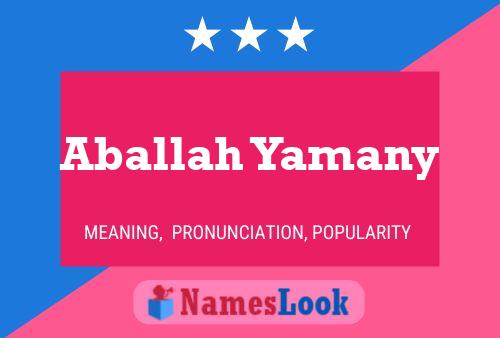 Affiche de nom Aballah Yamany