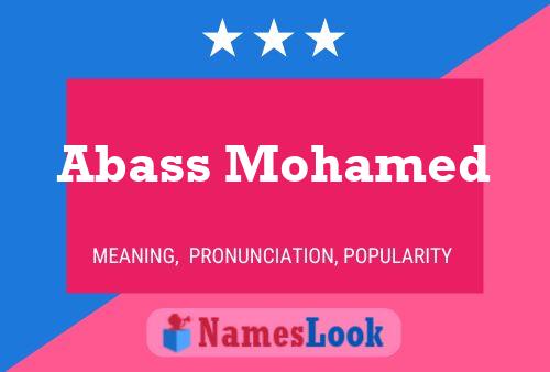 Affiche de nom Abass Mohamed