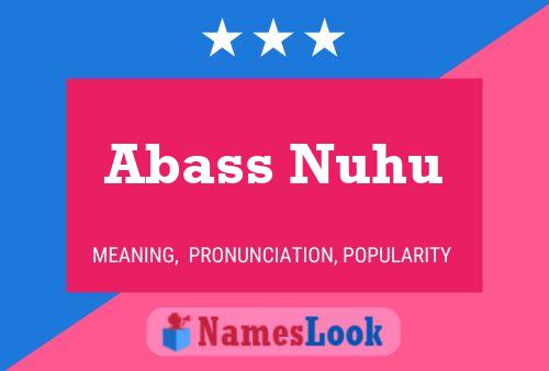 Affiche de nom Abass Nuhu