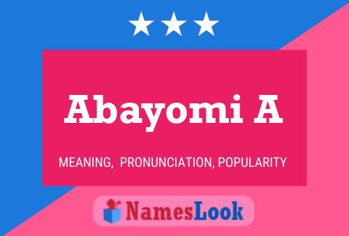 Affiche de nom Abayomi A