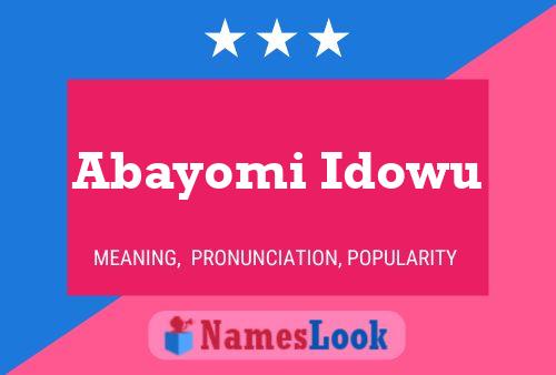 Affiche de nom Abayomi Idowu