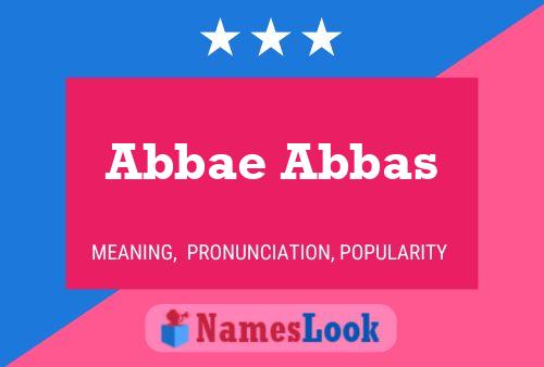 Affiche de nom Abbae Abbas