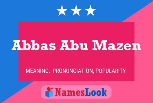 Affiche de nom Abbas Abu Mazen