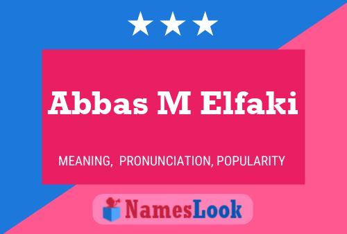 Affiche de nom Abbas M Elfaki