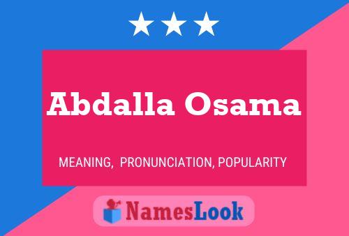 Affiche de nom Abdalla Osama