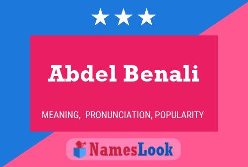 Affiche de nom Abdel Benali