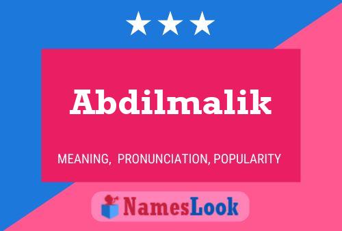 Affiche de nom Abdilmalik