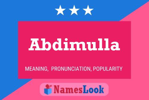 Affiche de nom Abdimulla