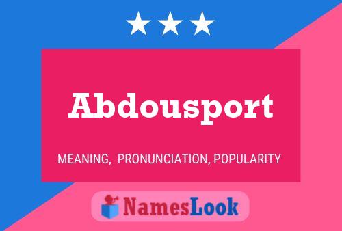 Affiche de nom Abdousport