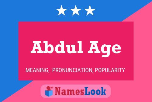 Affiche de nom Abdul Age