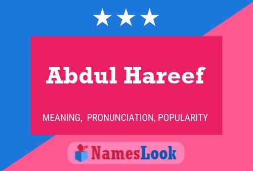 Affiche de nom Abdul Hareef