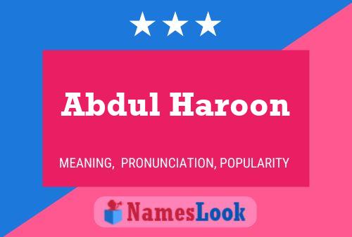 Affiche de nom Abdul Haroon