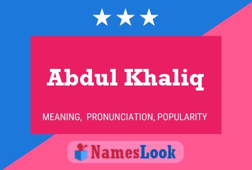 Affiche de nom Abdul Khaliq