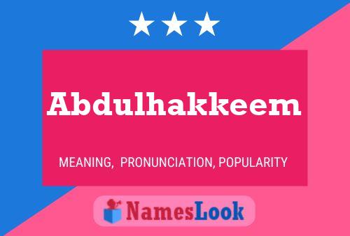 Affiche de nom Abdulhakkeem