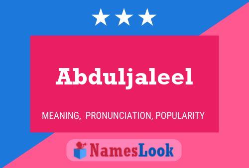 Affiche de nom Abduljaleel