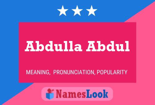 Affiche de nom Abdulla Abdul