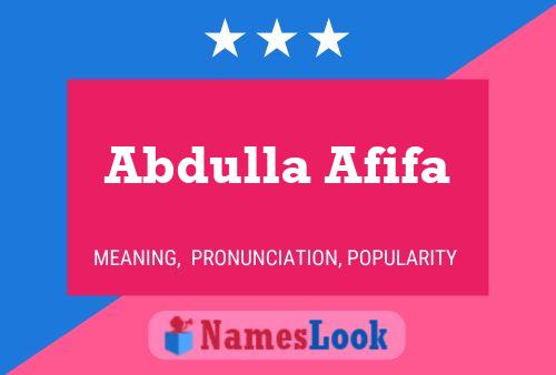 Affiche de nom Abdulla Afifa