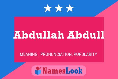 Affiche de nom Abdullah Abdull