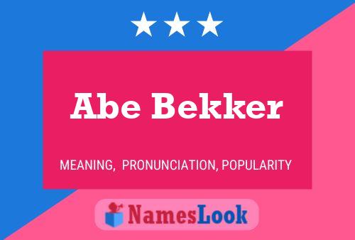 Affiche de nom Abe Bekker