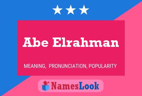 Affiche de nom Abe Elrahman