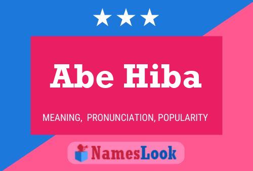 Affiche de nom Abe Hiba