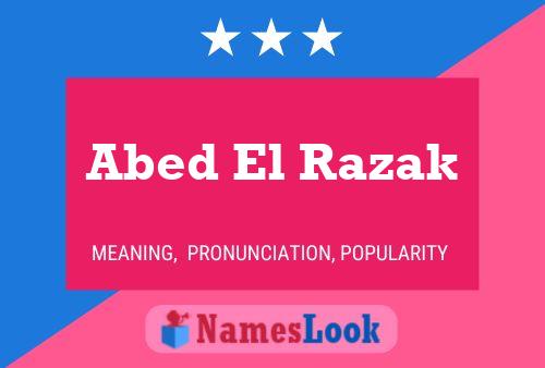 Affiche de nom Abed El Razak