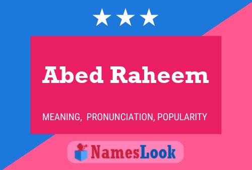 Affiche de nom Abed Raheem