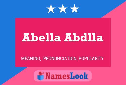 Affiche de nom Abella Abdlla