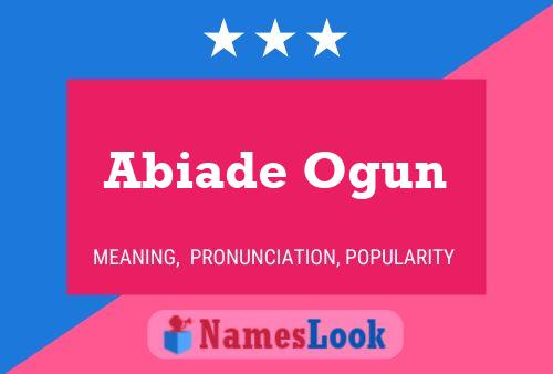 Affiche de nom Abiade Ogun