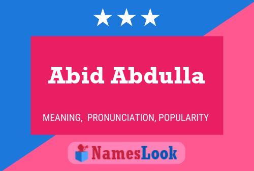 Affiche de nom Abid Abdulla