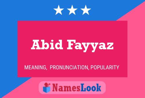 Affiche de nom Abid Fayyaz