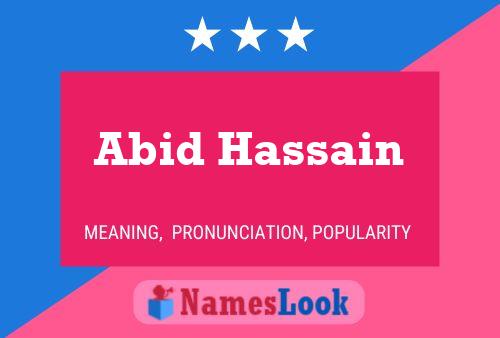 Affiche de nom Abid Hassain