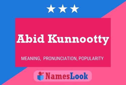 Affiche de nom Abid Kunnootty