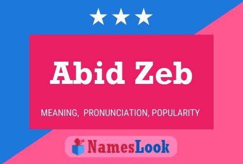 Affiche de nom Abid Zeb