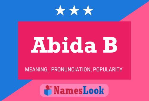 Affiche de nom Abida B