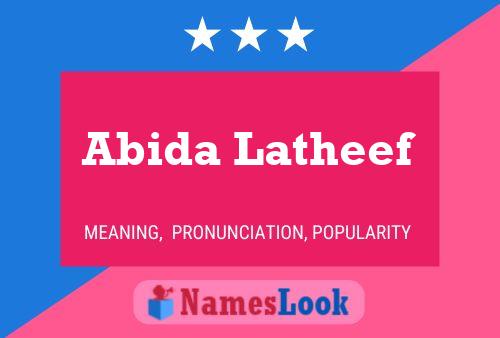 Affiche de nom Abida Latheef