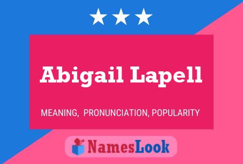 Affiche de nom Abigail Lapell