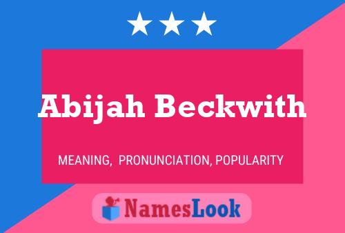 Affiche de nom Abijah Beckwith