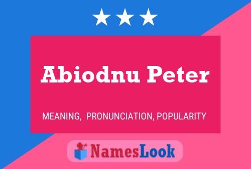 Affiche de nom Abiodnu Peter