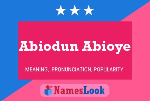 Affiche de nom Abiodun Abioye