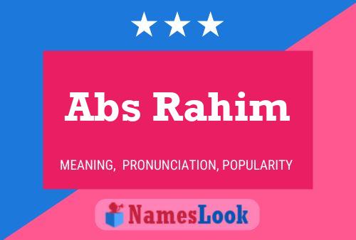 Affiche de nom Abs Rahim