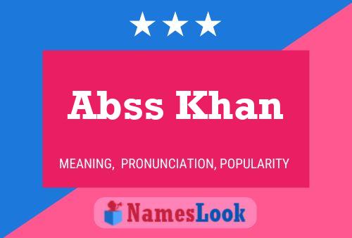 Affiche de nom Abss Khan